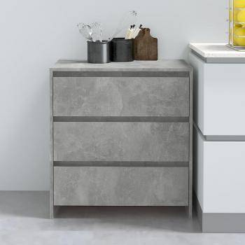Aparador de madera contrachapada y aglomerado gris hormigón 70x41x75 cm, Mueble de Almacenaje de Salón, Buffet para salón Moderno, Armario Auxiliar, Armario de Al