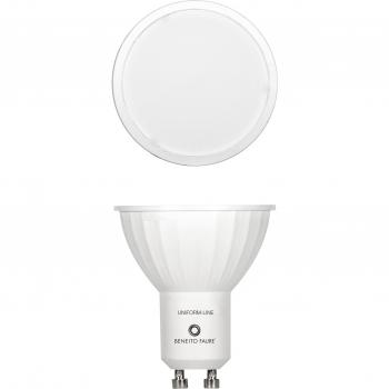 Beneito&Fauré - Bombilla Led 6 Watios Uniform Line. Casquillo GU10, color de Luz 4000K y 430 Lumenes)