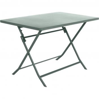 Miroytengo Greensboro Mesa Exterior Rectangular 110 cm, Acero Verde Oliva, para Jardín o Terraza
