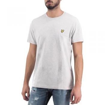 Camiseta de Manga Corta Lyle & Scott en Gris Claro Marl con Logo - Talla M