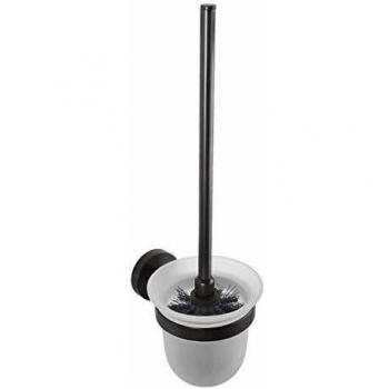 Escobillero de Pared SAPHO XB300 en Negro con Taza de Cristal 37x14x9,5cm