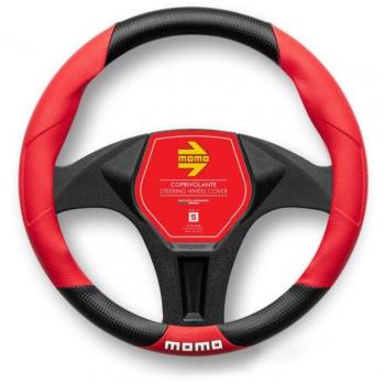 Funda volante de coche 16 tuning negro rojo Momo