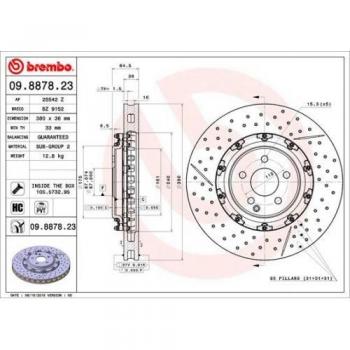 BREMBO High Carbon Ventilated Slotted Front Brake Disc 9887823