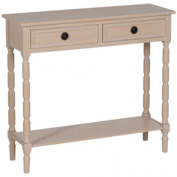 Consola natural DM - Madera 90 x 30 x 81 cm, Consola Bigbuy Home Blanco Madera Pino MDF 90x30x81 Cm
