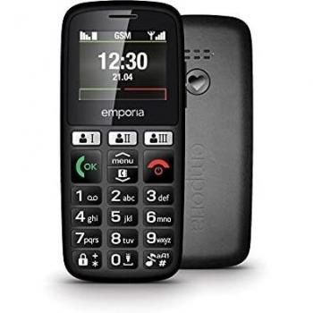 Teléfono Móvil Emporia Happy E30 - 2G, Pantalla 1.8, Dual SIM, Bluetooth, Batería 800 mAh, Color Negro