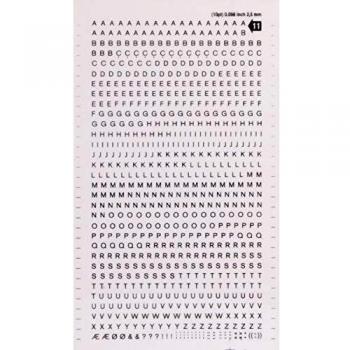 Apli Letras Transferibles Mayúsculas Negras 2.5mm 730 Caracteres