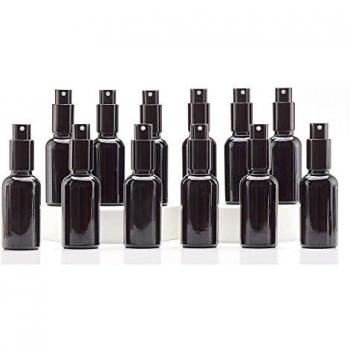 Yizhao Negro Pulverizador Cristal 30ml, Glass Spray Bottles con [Atomizador],para Aceites Esenciales, Mezclas de Aromaterapia, Perfumes, Masajes, Líquidos Químicos, Farmacéutico– 12Pcs