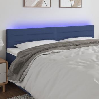 Cabecero LED de Tela Azul 200x5x78/88 cm