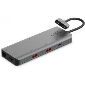 Hub USB Linq 7en2 Pro 2xUSB-C a USB-C/ x2 USB-A/ HDMI/ Tarjeta SD/ RJ45