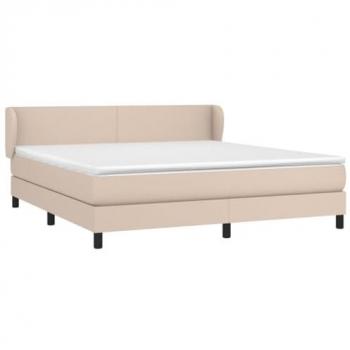 Cama Box Spring con Colchón de Muelle Similpelle Cappuccino 180x200 cm