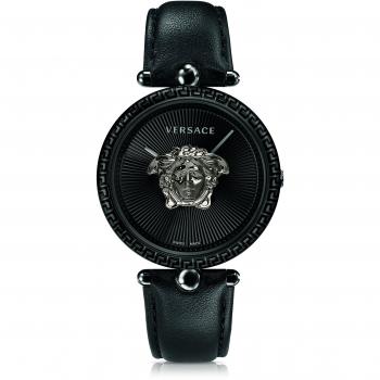 Versace Women's Analog Swiss-Quartz Watch with Leather Calfskin Strap VCO050017