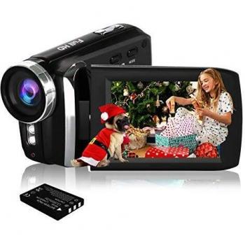 HG5250 Videocámara Digital FHD 1080P 12MP 270 Grados con Pantalla giratoria Cámara de Video para niños/Principiantes/Ancianos
