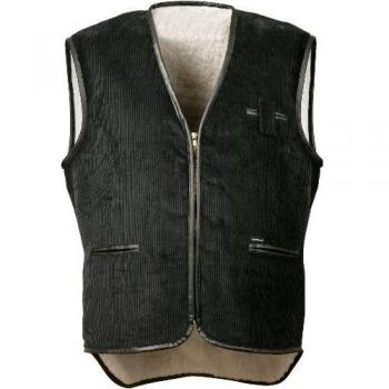 Chaleco de Corduroy Amplio con Forro de Piel Sintética, Talla 2XL, Color Negro