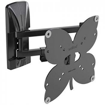 Meliconi SlimStyle Plus 200 SDR - Soporte con Doble Brazo Ultrafino de Pared para televisores de Pantalla Plana de 26 a 45 Pulgadas, Almohadillas Protectoras, VESA 100 x 100, 200 x 200, Negro