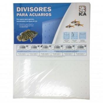 Separador de Acuario ICA - Divisor para acuarios de 50 cm, ideal para peces agresivos, incluye kit de fijación TDK1 con 4 anclajes (2 + 2)