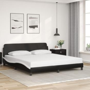 Cabecero de cama 180x200 cm en cuero sintético blanco y negro