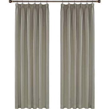 Amazon Brand - Umi Cortinas Opacas de Salon Habitacion Decorativa Suave Fruncidas 2 Piezas 140x260cm Beige Claro