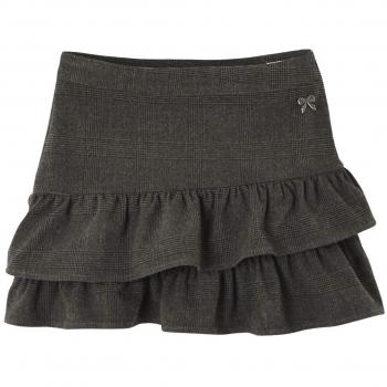 VERTBAUDET Falda para niña con Volantes asimétricos Gris Oscuro a Cuadros 3A
