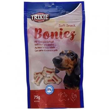 TRIXIE Snack Soft Snack Bonies, 75 g, Ternera y Ave, Perro
