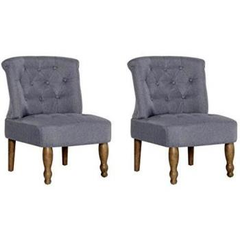 SengentoStyle Franse stoelen 2 st stof lichtgrijs