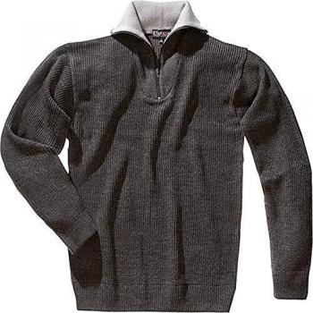 Pullover Troyer de hombre en color antracita, talla L con cremallera