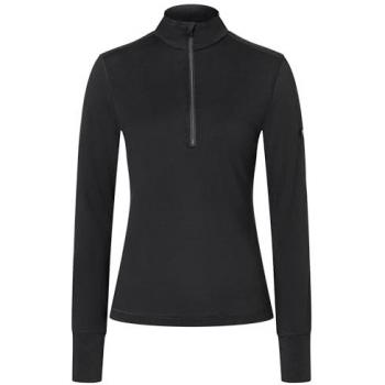 Super.Natural Women's Tundra175 1/4 Zip Long Sleeve Top (Jet Black)