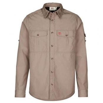 Fjallraven Men's Long Sleeve Trekking Shirt in Suede Brown, Size Medium