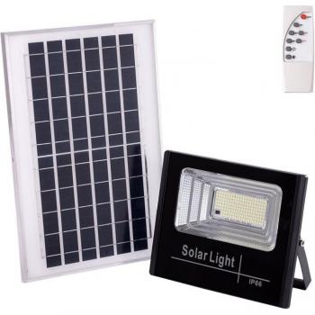 Proyector LED Solar 65W 4000K con Panel de 6V/8W, Batería de 3.2V/5000mAh y Control Remoto
