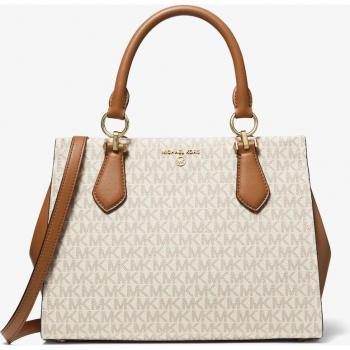 Michael Kors Marilyn Convertible Shoulder Bag - Ecru/Brown, Medium Size