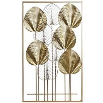 Decoración de Pared DKD Home Decor Dorado Hoja de planta 54 x 5 x 91,5 cm