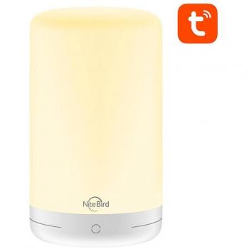 NiteBird LB3 - Lámpara de noche inteligente Tuya con control remoto, compatible con asistentes de voz, regulable en brillo y color, función de temporizador y conexión Wi-Fi