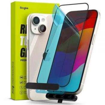 Protector de Pantalla Premium de Vidrio Templado 9H para Apple iPhone 15 con Jig de Instalación Transparente