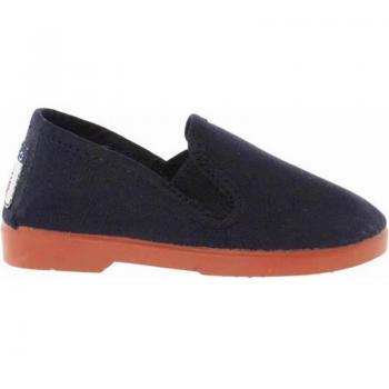 Victoria - Zapatillas de lona para niños con elásticos laterales y suela color caramelo