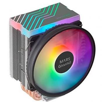 Mars Gaming MCPU44, Disipador CPU Dual ARGB, 4 Heatpipes HCT, TDP 160W, Ventilador Ultra-silencioso PWM 11cm
