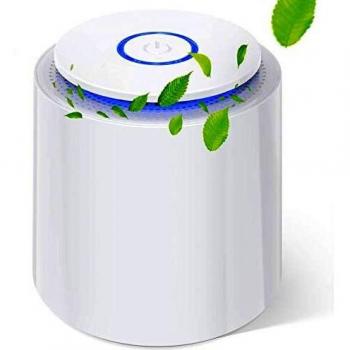 Mini Purificador de Aire con Filtro HEPA Verdadero Purificadores de Escritorio Portátiles con Función de Aromaterapia, Luz Nocturna, Cable USB para Polvo, Alergias, Caspa de Mascotas, Polen, Olores