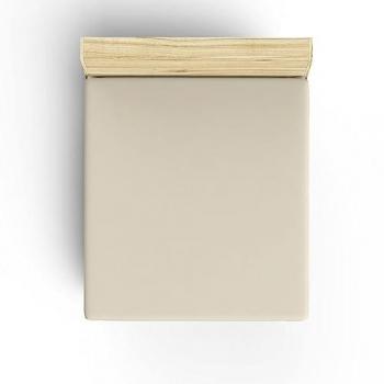 Sábana Bajera Ajustable 160x200 Crema Algodón Suave Lavable a Máquina