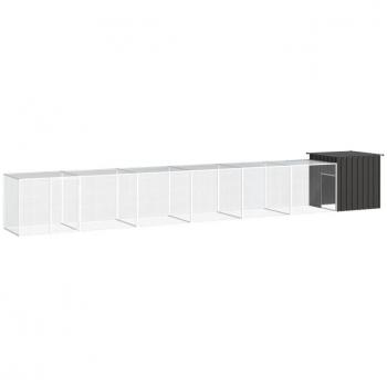 Anthracite Chicken Cage 700x91x100 cm Galvanized Steel