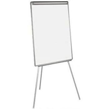 Q-Connect Pizarra Blanca Con Trípode Regulable Lacada Magnetica Marco De Aluminio 74X100