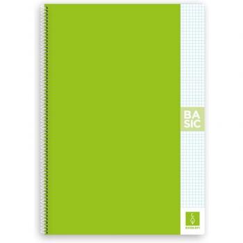 Libreta espiral Escolofi Basic A4 80 hojas 4x4 verde claro