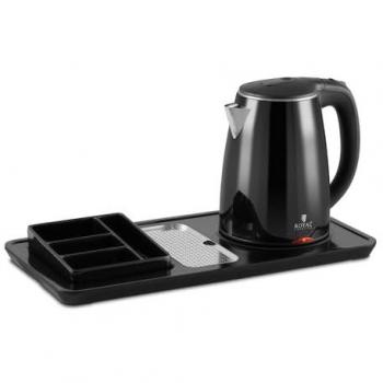 Hervidor de Agua Eléctrico Sin Cable 1,2L - Estación de Té y Café con Bandeja de Cortesía - 1800W