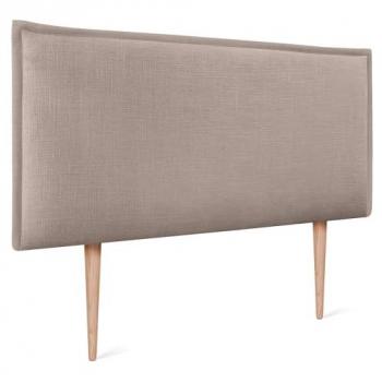 Cabecero Tapizado de Lino Natural con Ribete - Moderno y Trendy (Tierra, 80x105cm con Patas para Camas 70/80)