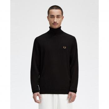 Fred Perry Men's Navy Roll Neck Turtleneck Jumper