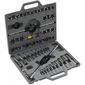 vidaXL Set de Machos y Terrajas 45 piezas Juego Herramientas Bricolaje Taller