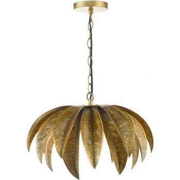Plafón Cara Oro Antiguo 1 bombilla 28cm - Lámpara colgante de Dar Lighting con acabado en oro antiguo, compatible con una bombilla E27
