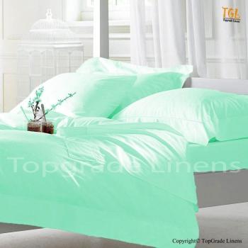 5 pc juego de funda de edredón + 1 pc sábana bajera para cama ---300 Número de hilos turquesa Euro para cama individual Tamaño grande 100% algodón egipcio {22 Inche de profundidad}--- De suave