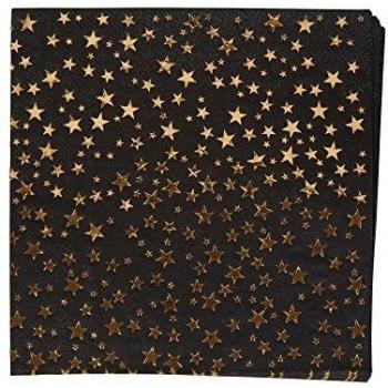 Neviti 773468 Glitz and Glamour - Servilletas de papel, color negro y dorado