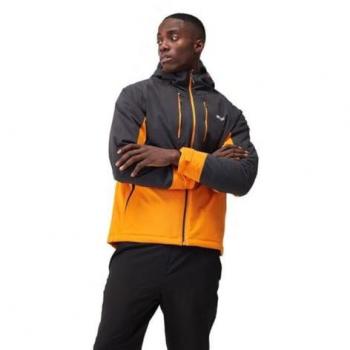 Regatta Men's Highton III Stretch Padded Jacket - Breathable, Waterproof, Ash/Orange Pepper