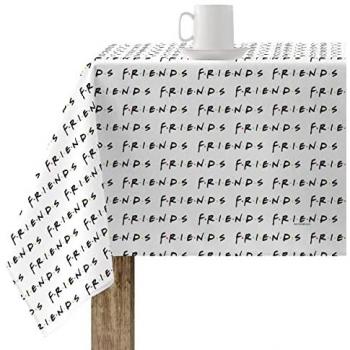 Mantel Antimanchas Teflón Modelo Friends White 300x140 cm - Mantel Elegante Resinado, No traspasan Líquidos, Made in Spain