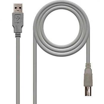 Nano Cable 10.01.0104 - Cable USB 2.0 para Impresora, Tipo A/M-B/M, Macho-Macho, Beige, 3Mts