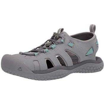 KEEN Women's SOLR Closed Toe Water Shoe, Light Gray/Ocean Wave, 5 UK